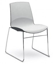 Now Bi Colour Sled Base Chair. White & White : White & Black : White & Red